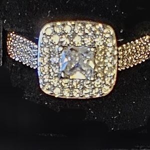 Sterling Silver Plated  Cocktail Ring